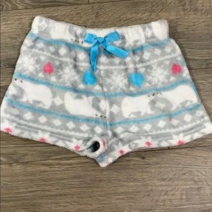 Girls fuzzy pajama shorts